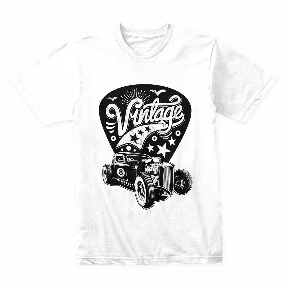 Vintage Hot Rod Rockabilly T-Shirt – 50s Classic Car Design with Stars & Retro Style