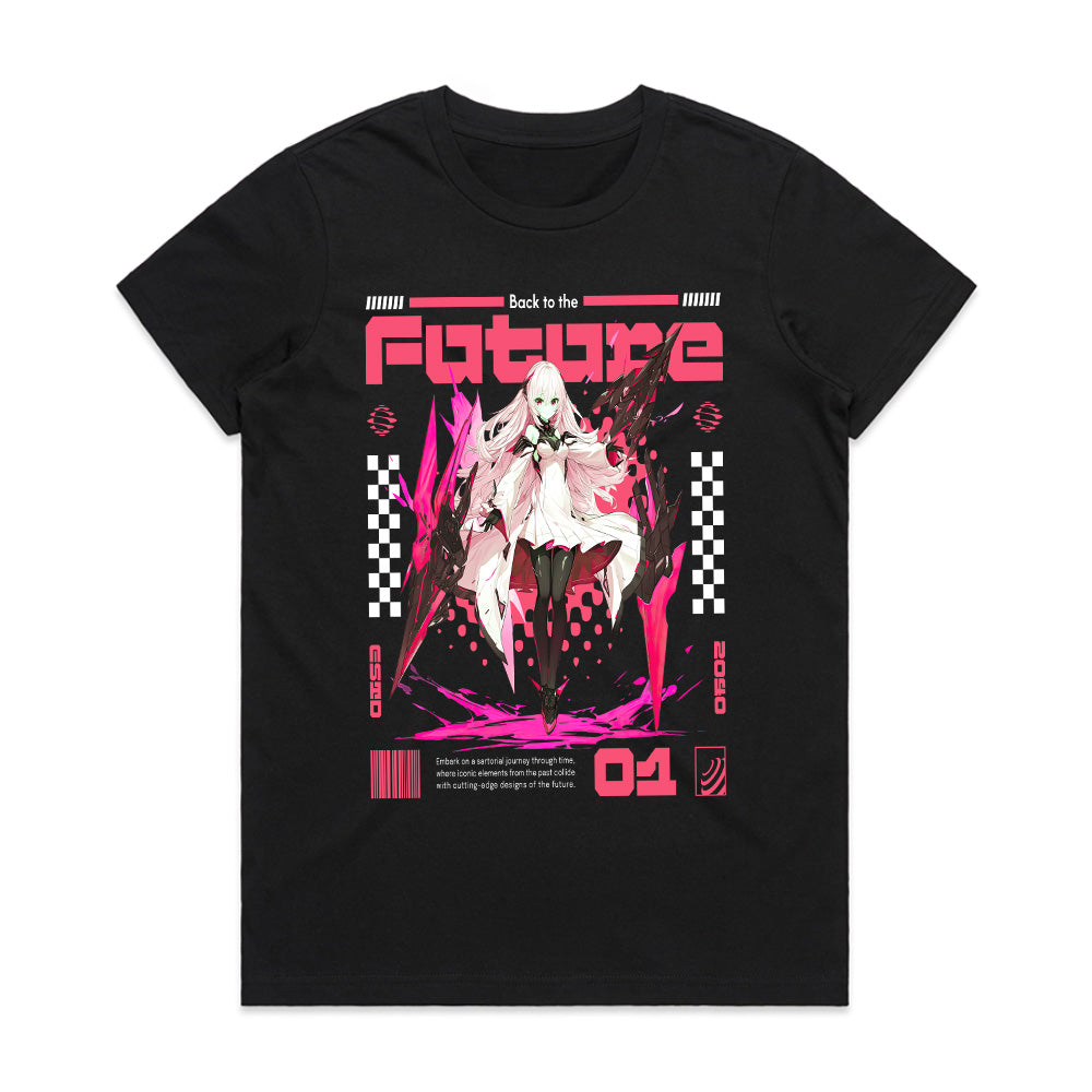 Future Cyber Valkyrie – Neon Sci-Fi Anime Tee