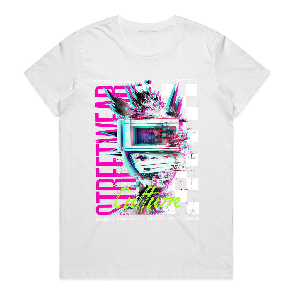"Streetwear Culture – Retro Glitch Gaming T-Shirt"