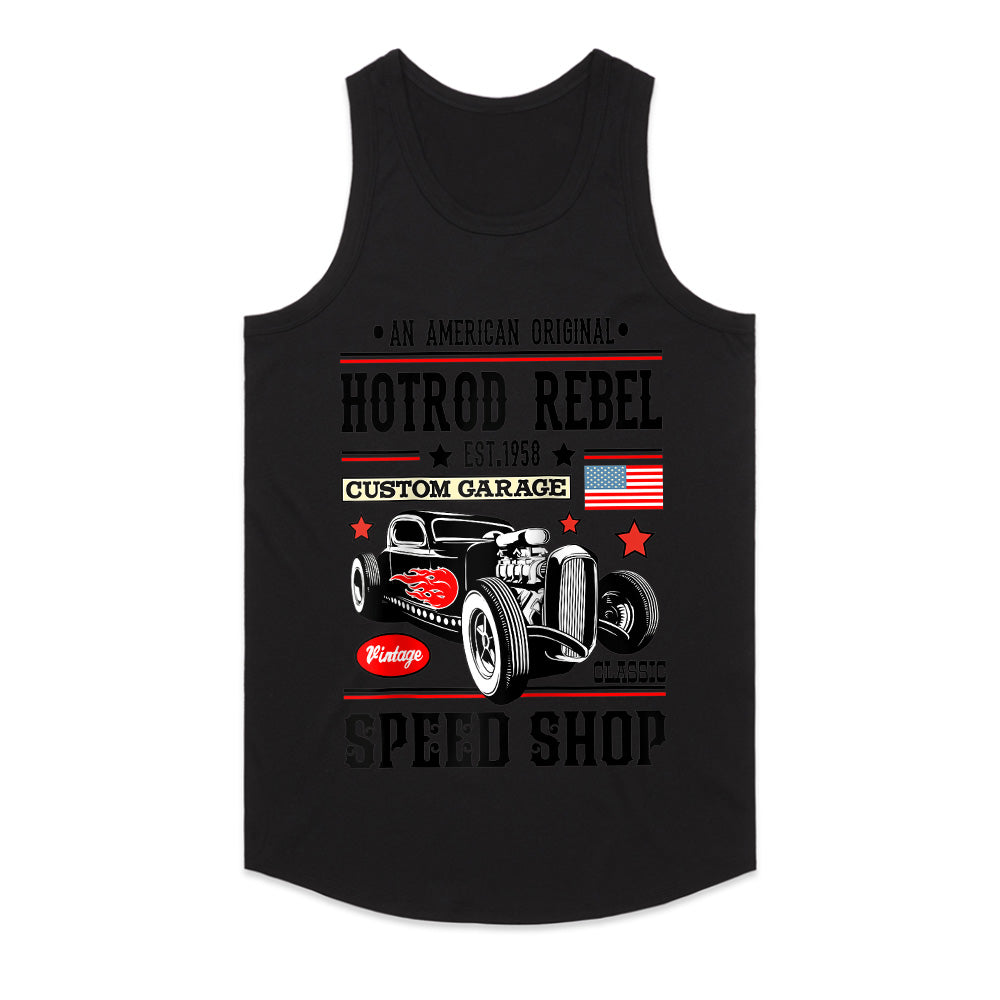 Hot Rod Rebel Vintage Classic Car T-Shirt – 1950s Rockabilly Custom Garage Tee