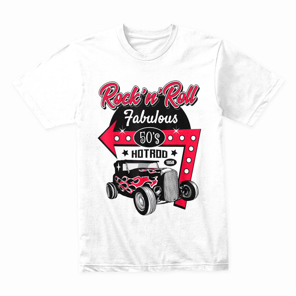 Rock 'n' Roll Fabulous 50s Hot Rod T-Shirt – Vintage Rockabilly Classic Car Tee