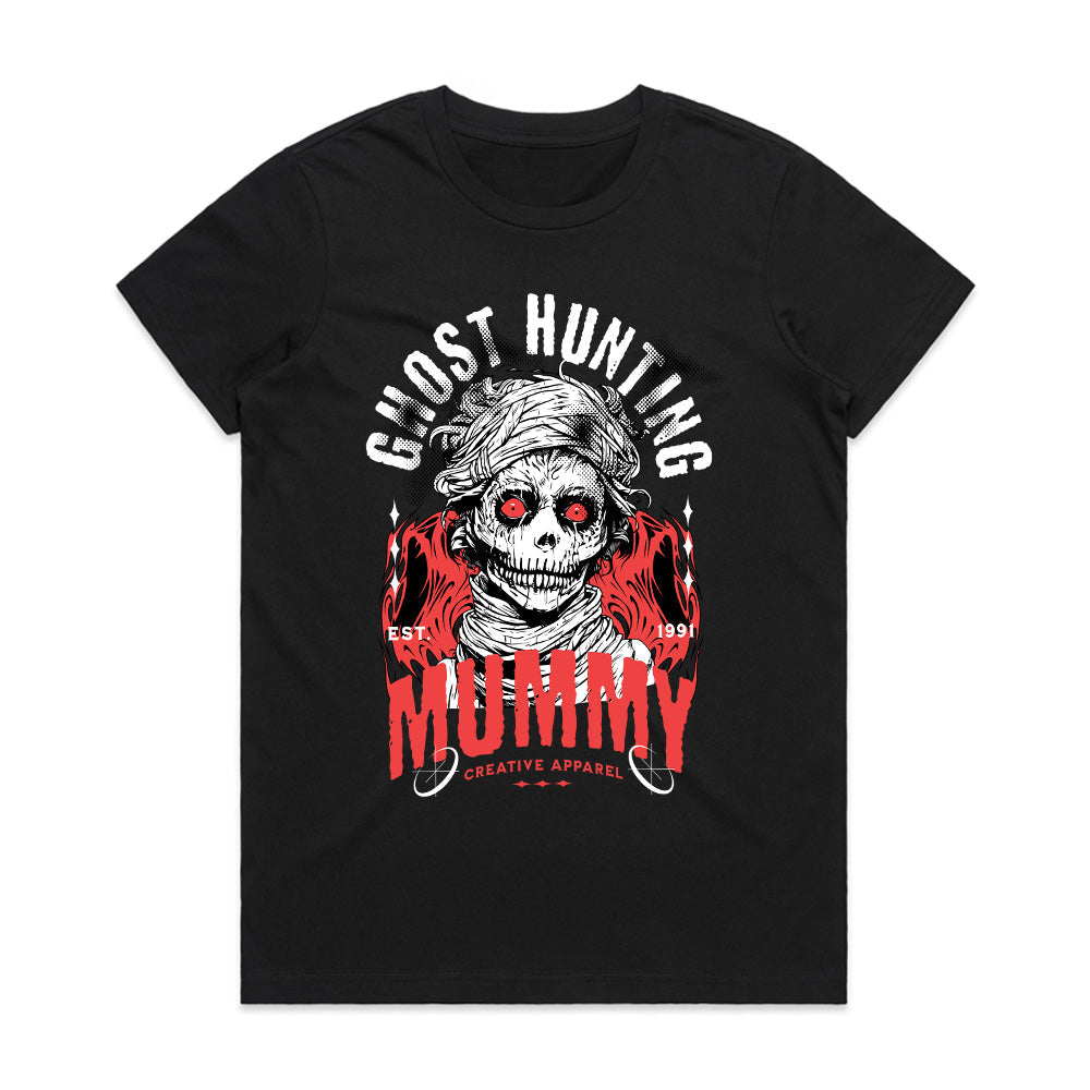 Ghost Hunting Mummy T-Shirt – Horror Gothic Streetwear