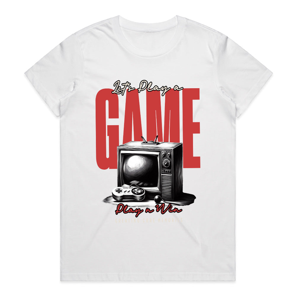 Retro Gamer T-Shirt – "Let's Play a Game" Vintage Console Design