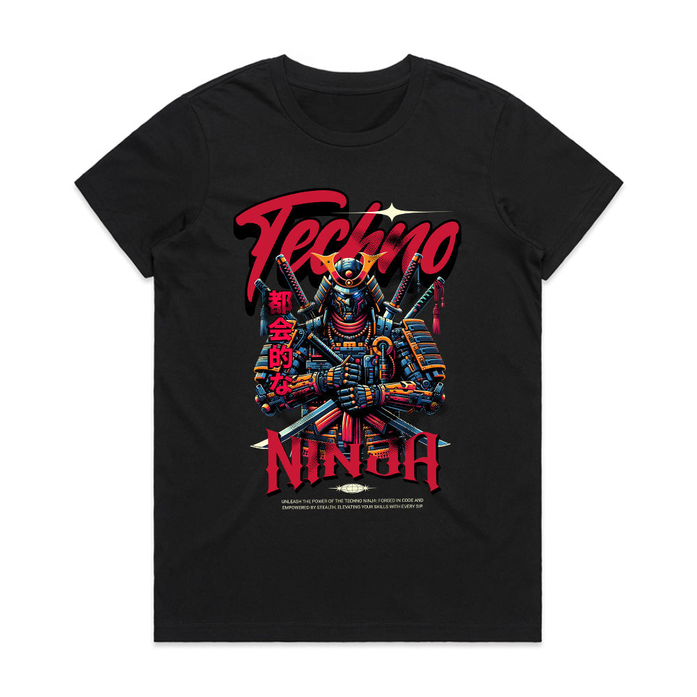 Techno Ninja – Cyber Samurai Futuristic Warrior Graphic T-Shirt