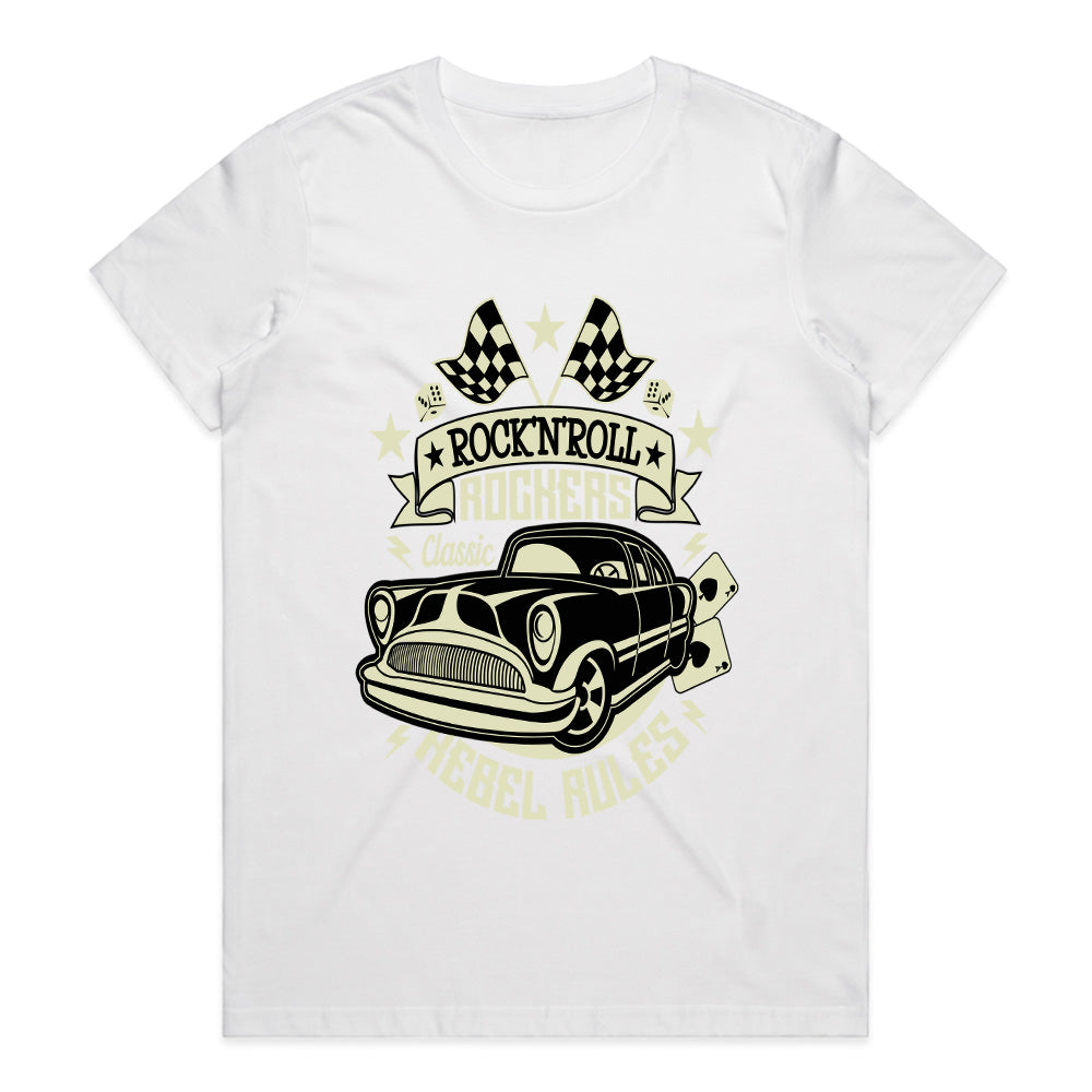 Rock 'n' Roll Rockers T-Shirt – Classic Hot Rod Design with Rebel Style