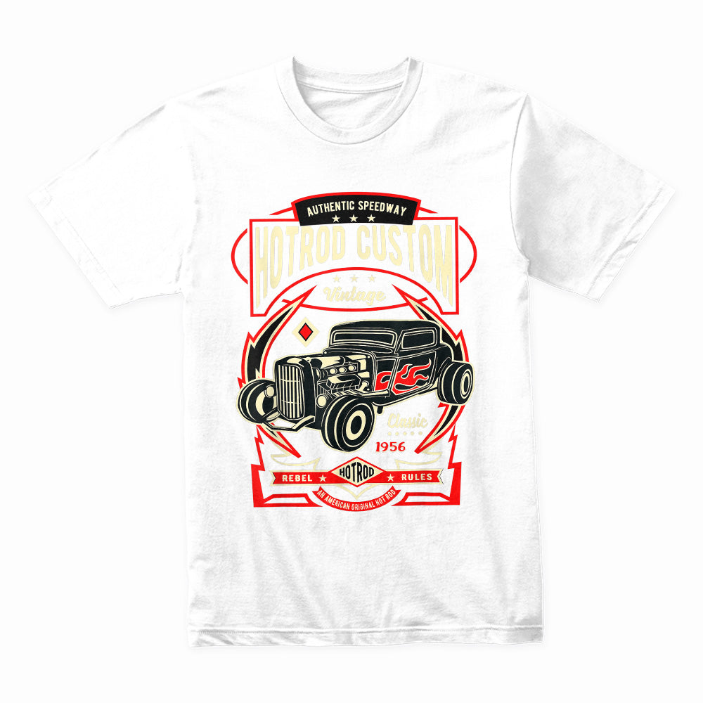 Hotrod Custom 1956 T-Shirt – Vintage Speedway Classic Car Rebel Rules Tee