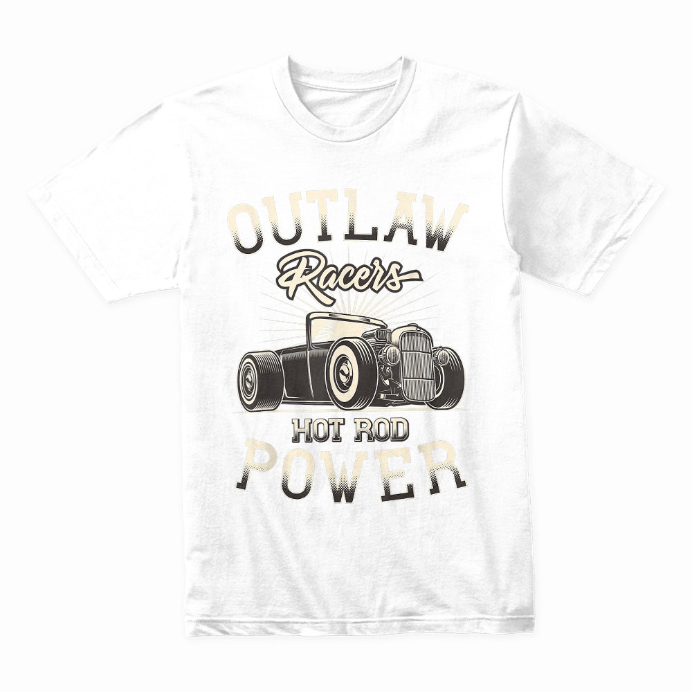 Outlaw Racers Hot Rod Power T-Shirt – Vintage Classic Car Speed Rebel Tee