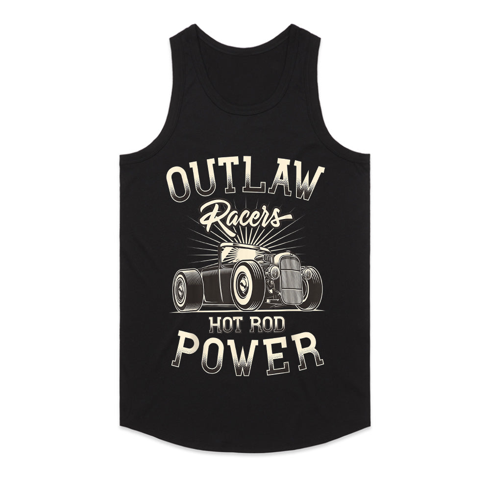 Outlaw Racers Hot Rod Power T-Shirt – Vintage Classic Car Speed Rebel Tee