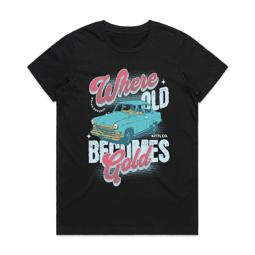 Vintage Gold – Timeless Classic Car Streetwear T-Shirt