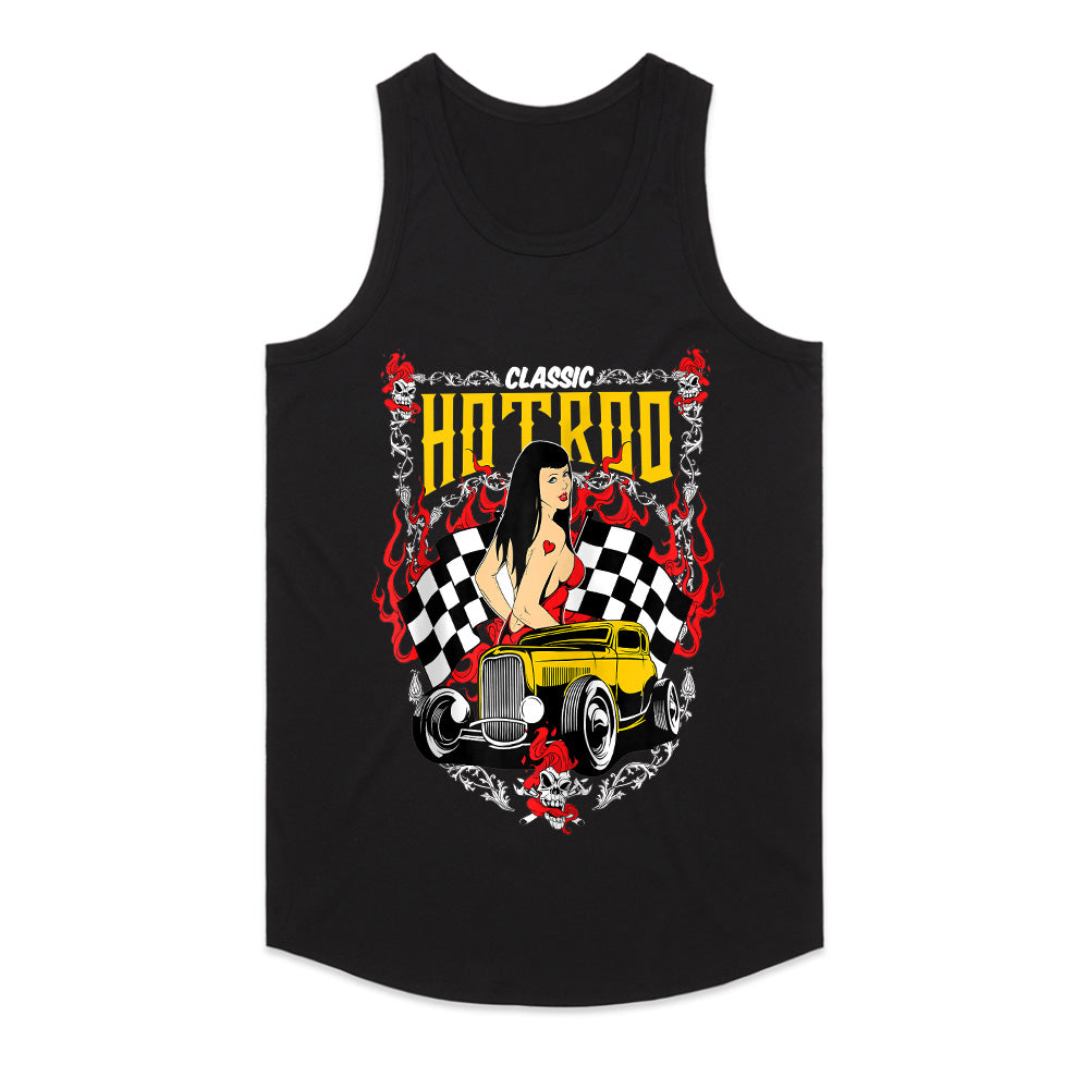 Classic Hot Rod Pin-Up T-Shirt – Vintage Rockabilly Racing Style Tee