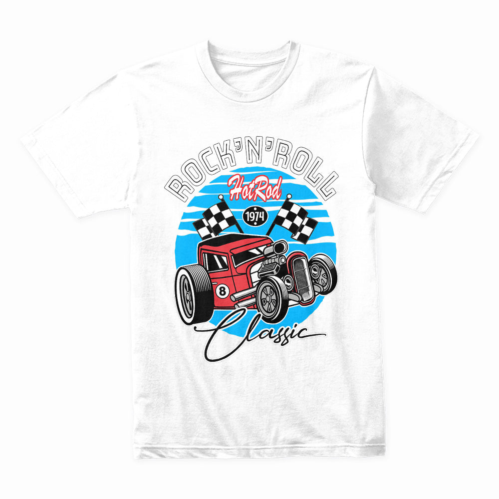 Rock 'n' Roll Classic Hot Rod 1974 T-Shirt – Vintage Racing & Rockabilly Tee
