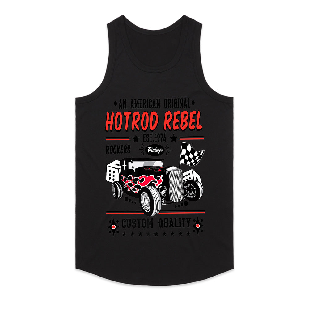Hotrod Rebel 1974 T-Shirt – Vintage Rockabilly Classic Car Custom Quality Tee