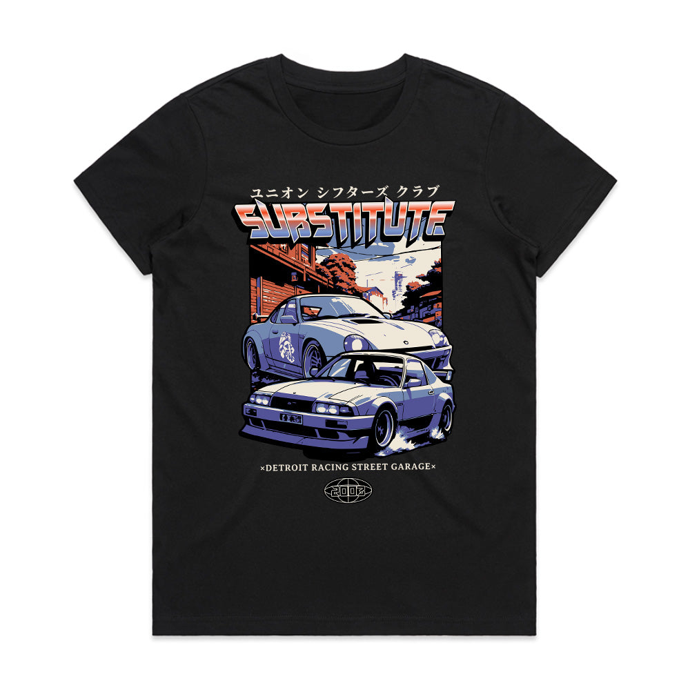 Substitute" JDM Street Racing T-Shirt – Retro Japanese Car Culture Aesthetic