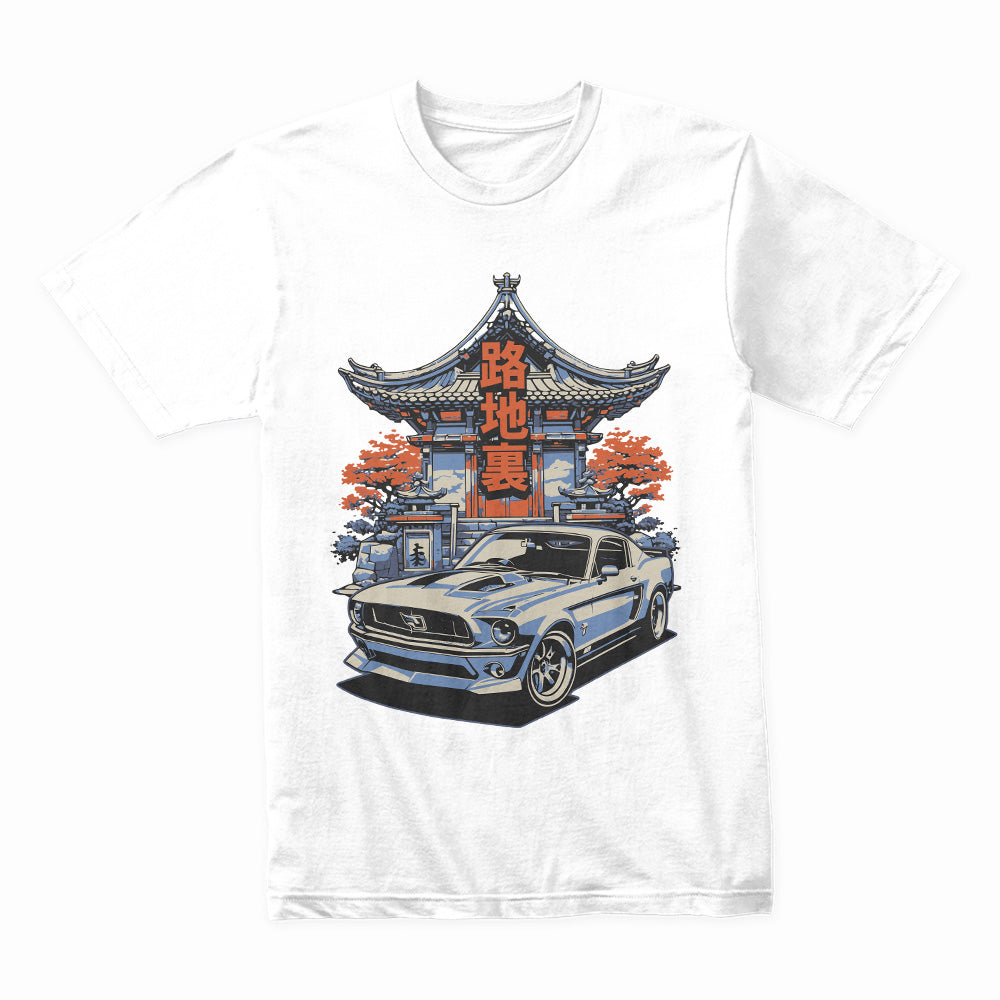 Rochiura – Backstreet Legends" Vintage Mustang & Japanese Temple T-Shirt