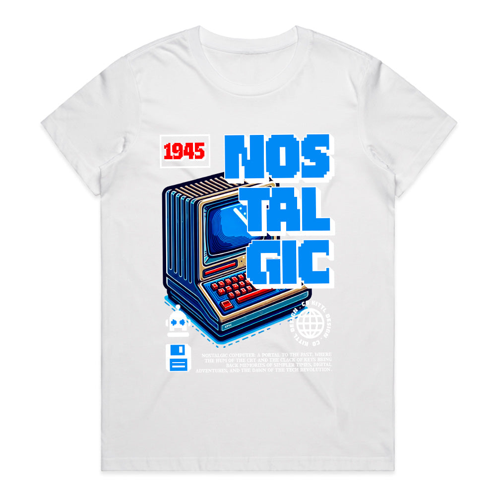 Retro Nostalgic Gamer T-Shirt – Vintage 80s Computer Design