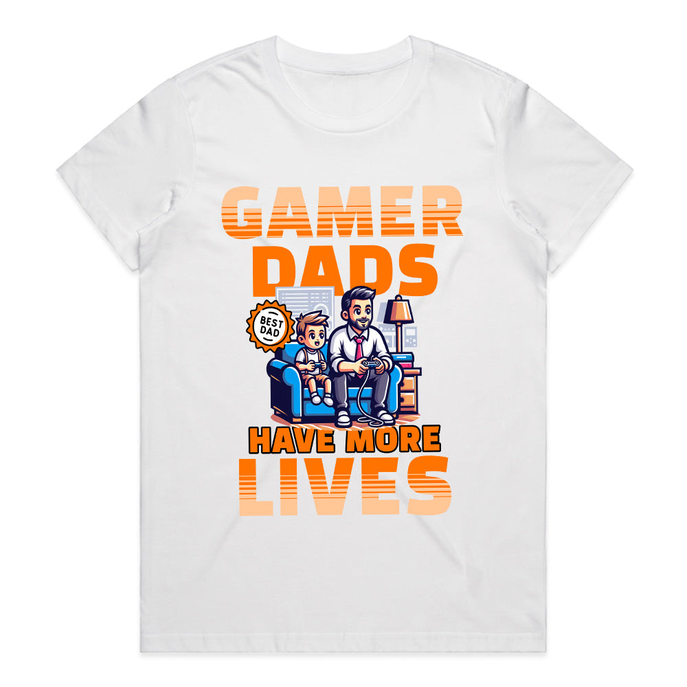 Gamer Dad T-Shirt – "Gamer Dads Have More Lives" Father & Son Gaming Tee
