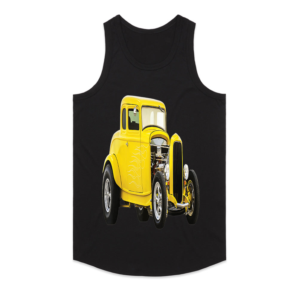 1930s Yellow Hot Rod T-Shirt – Classic Vintage Muscle Car Racer Tee