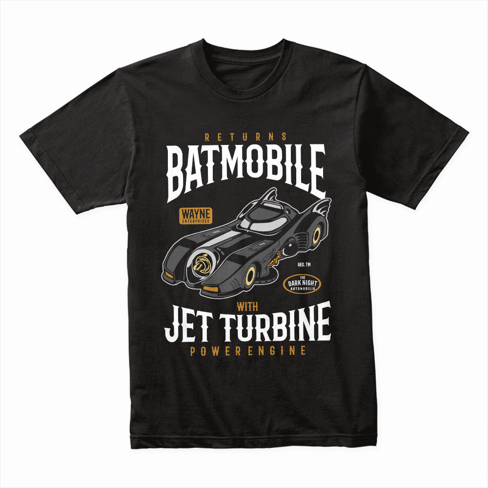 Batmobile Returns T-Shirt – Jet Turbine Power & Dark Knight Style!