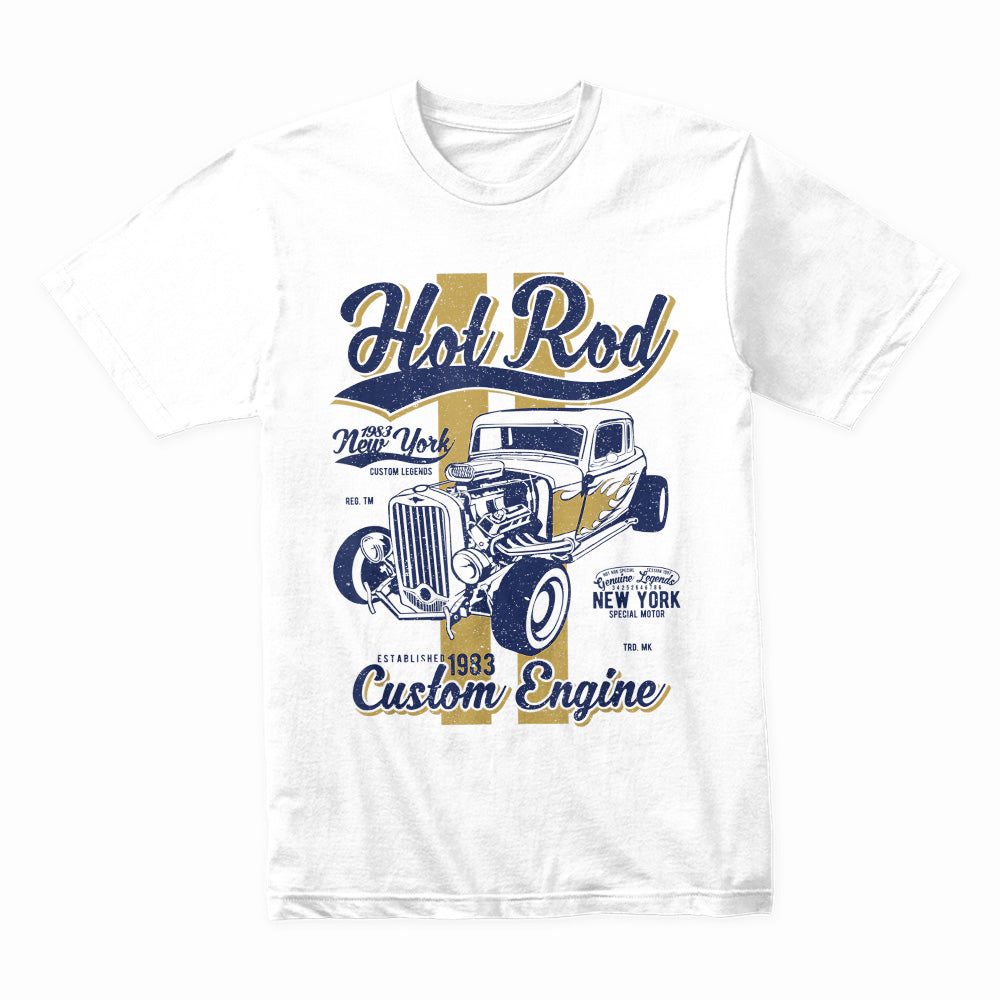 Hot Rod Custom Engine T-Shirt – Vintage 1983 Classic Car Racing Tee