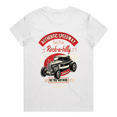 Authentic Speedway Rockabilly Hot Rod T-Shirt – 1956 Retro Classic Car Tee