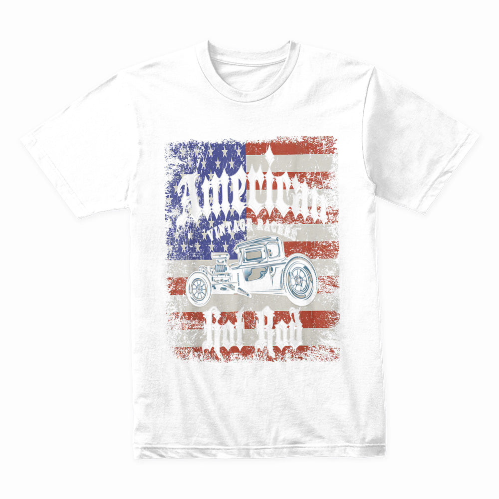 American Hot Rod – Vintage Muscle Car Patriotic T-Shirt