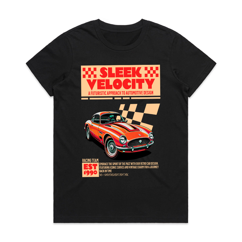 Sleek Velocity – Retro Racing Classic Car Streetwear T-Shirt