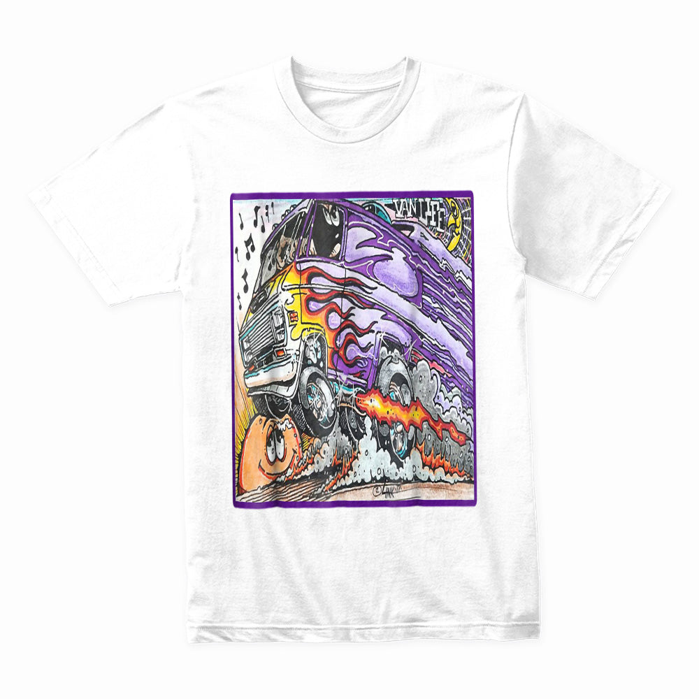Wild Van Life – Retro Hot Rod Van Art T-Shirt
