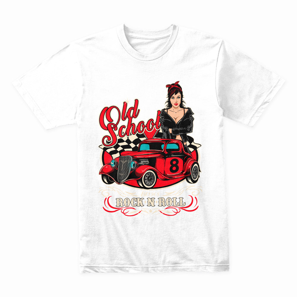 Old School Rock 'n Roll Hot Rod – Retro Pin-Up T-Shirt