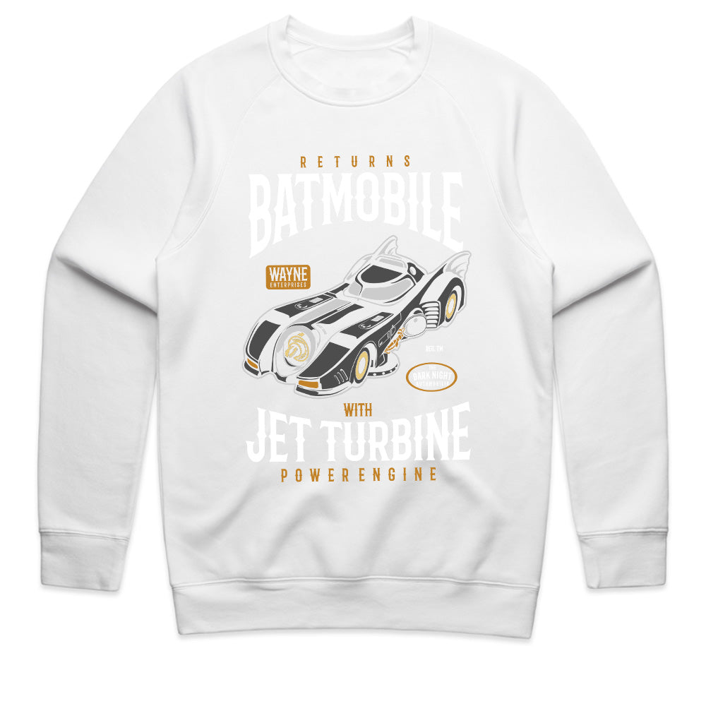 Batmobile Returns T-Shirt – Jet Turbine Power & Dark Knight Style!
