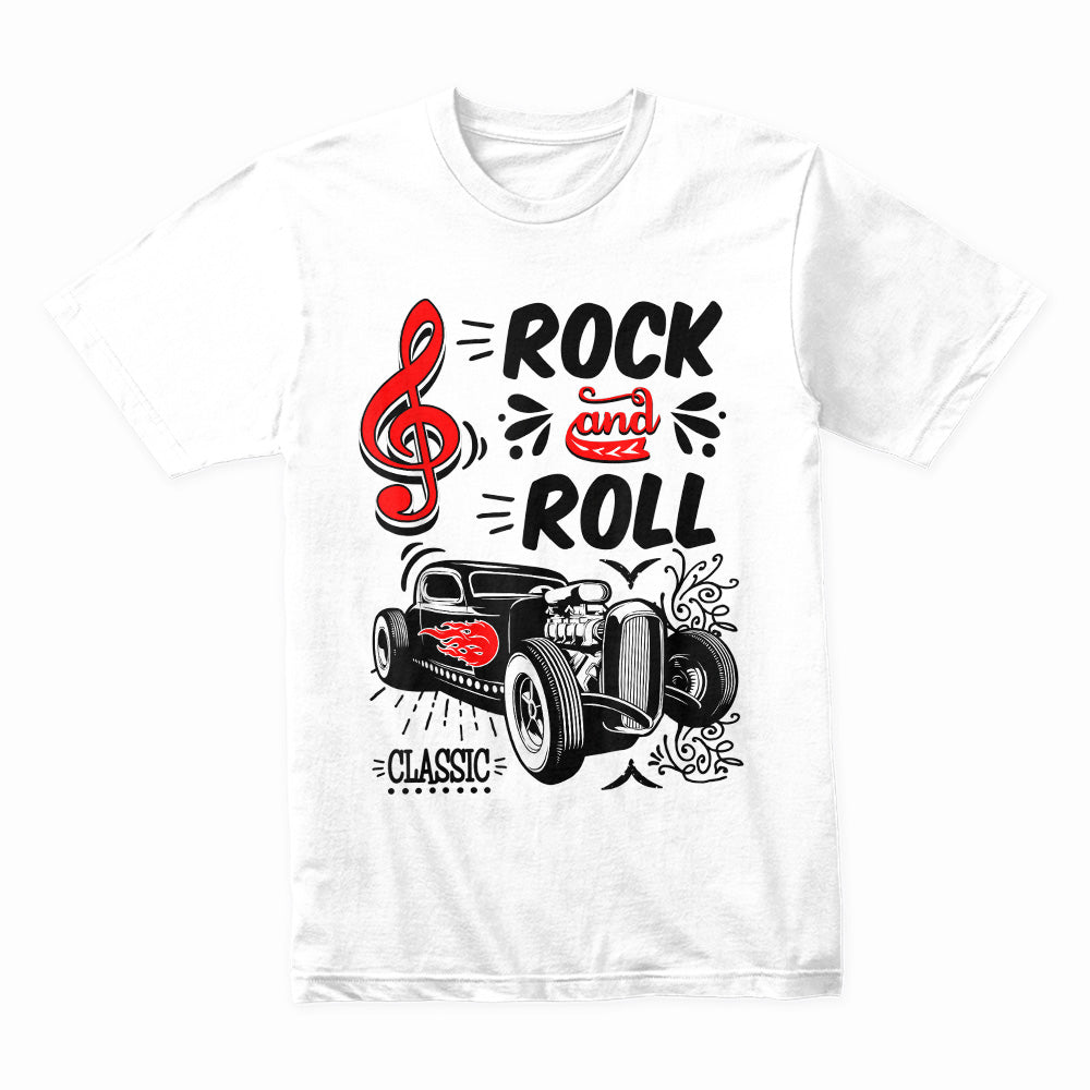 Rock & Roll Hot Rod T-Shirt – Classic 50s Rockabilly Vintage Car Style
