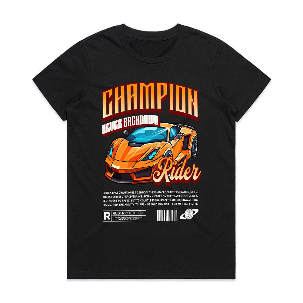 Champion Rider – Never Back Down Racing Streetwear T-Shirt