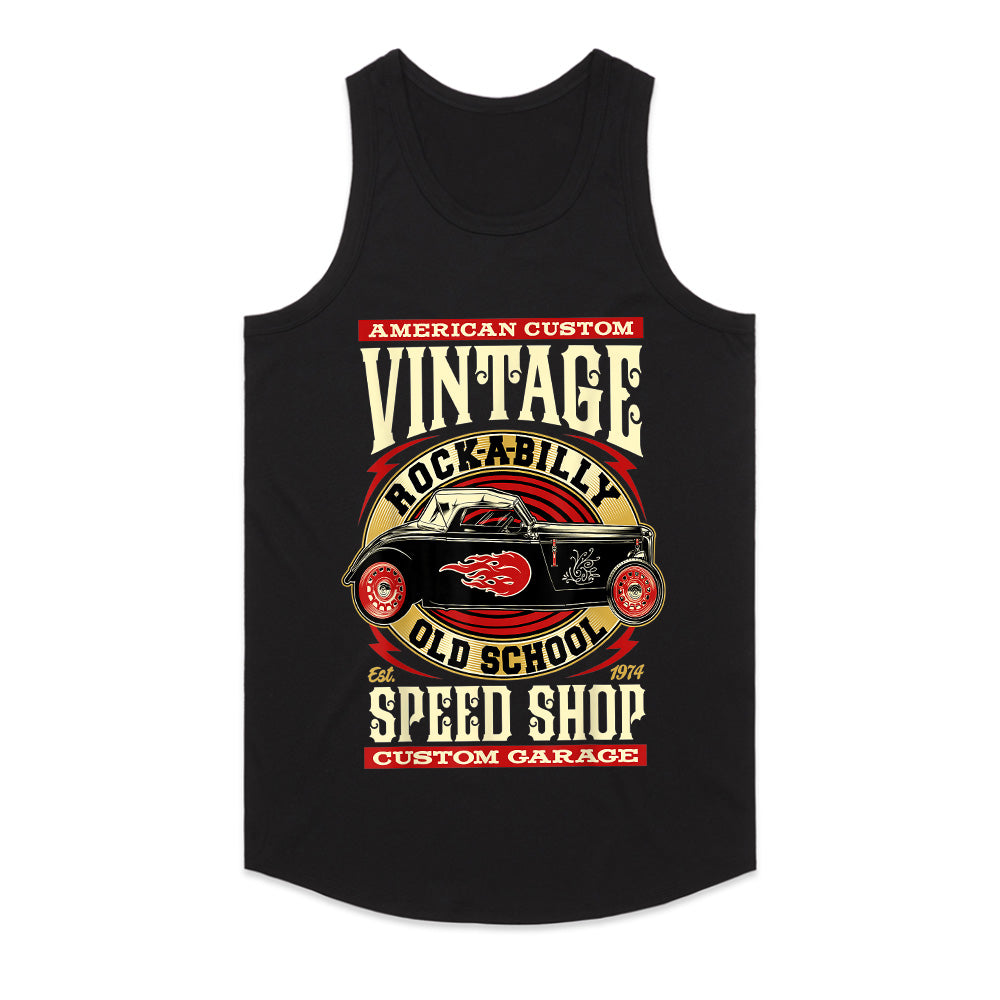 Vintage Rockabilly Hot Rod Speed Shop T-Shirt – Classic 70s Custom Garage Tee