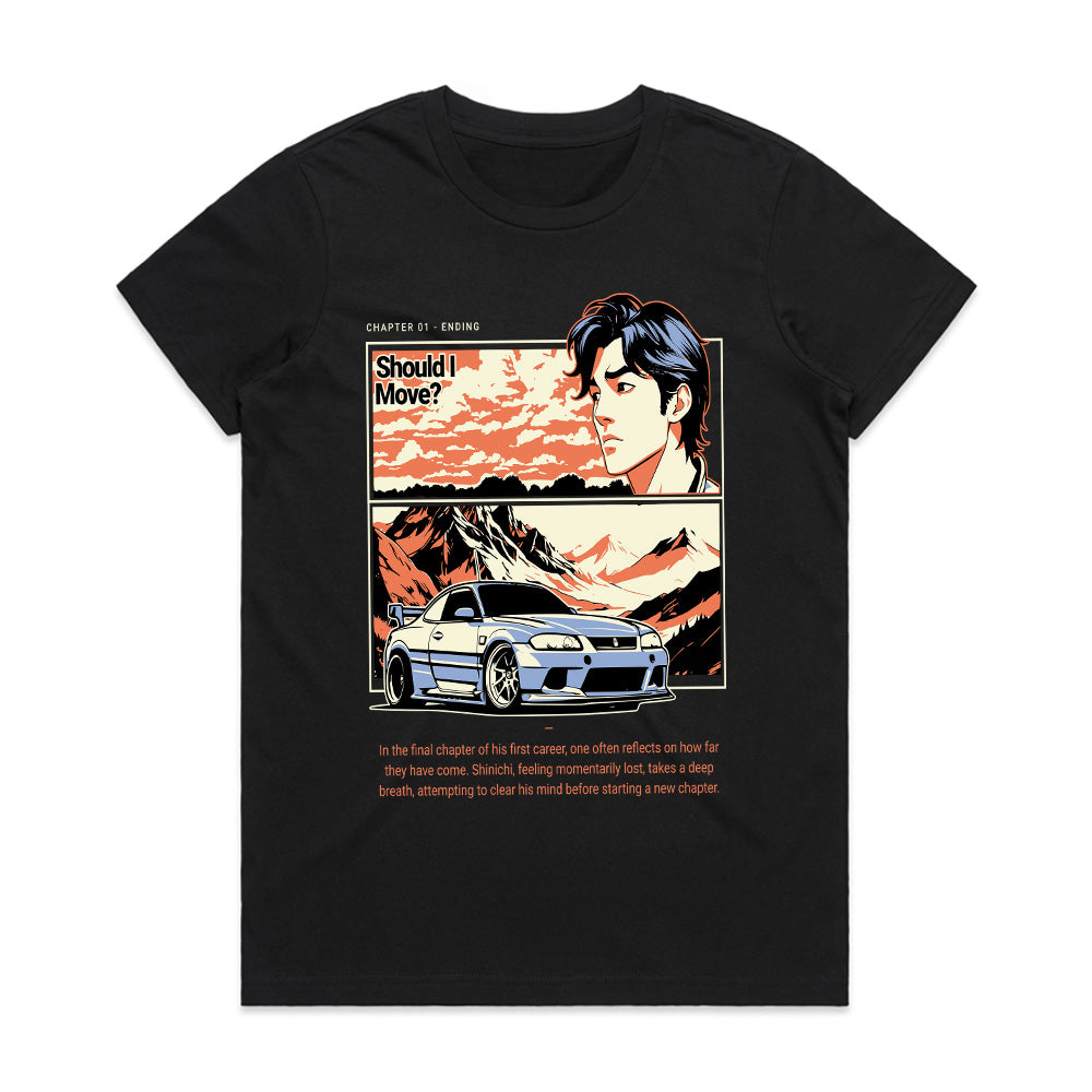 Manga-Inspired JDM Skyline T-Shirt – "Should I Move?" Streetwear