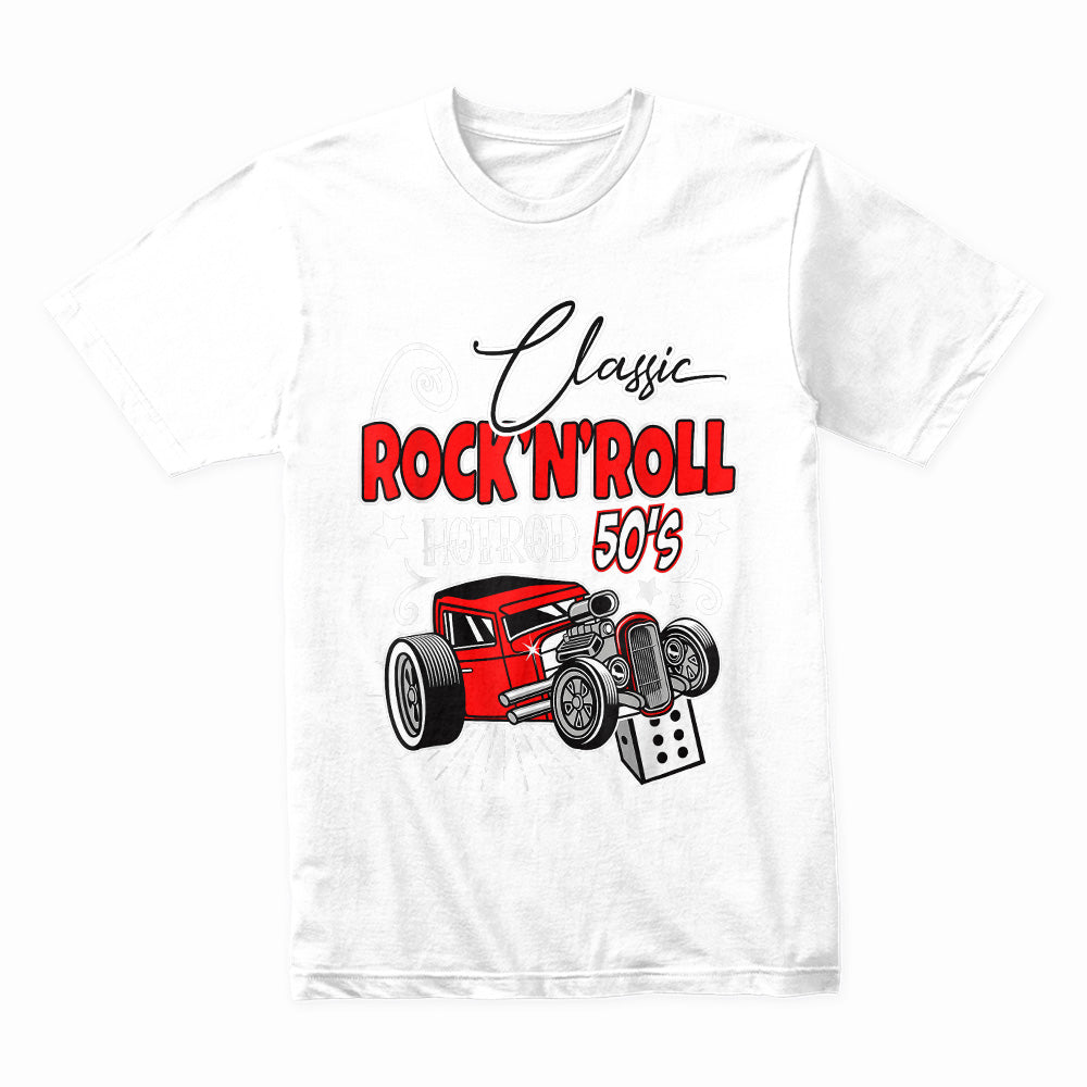 Classic 50s Rock 'n' Roll Hot Rod T-Shirt – Retro Rockabilly Car Enthusiast Tee