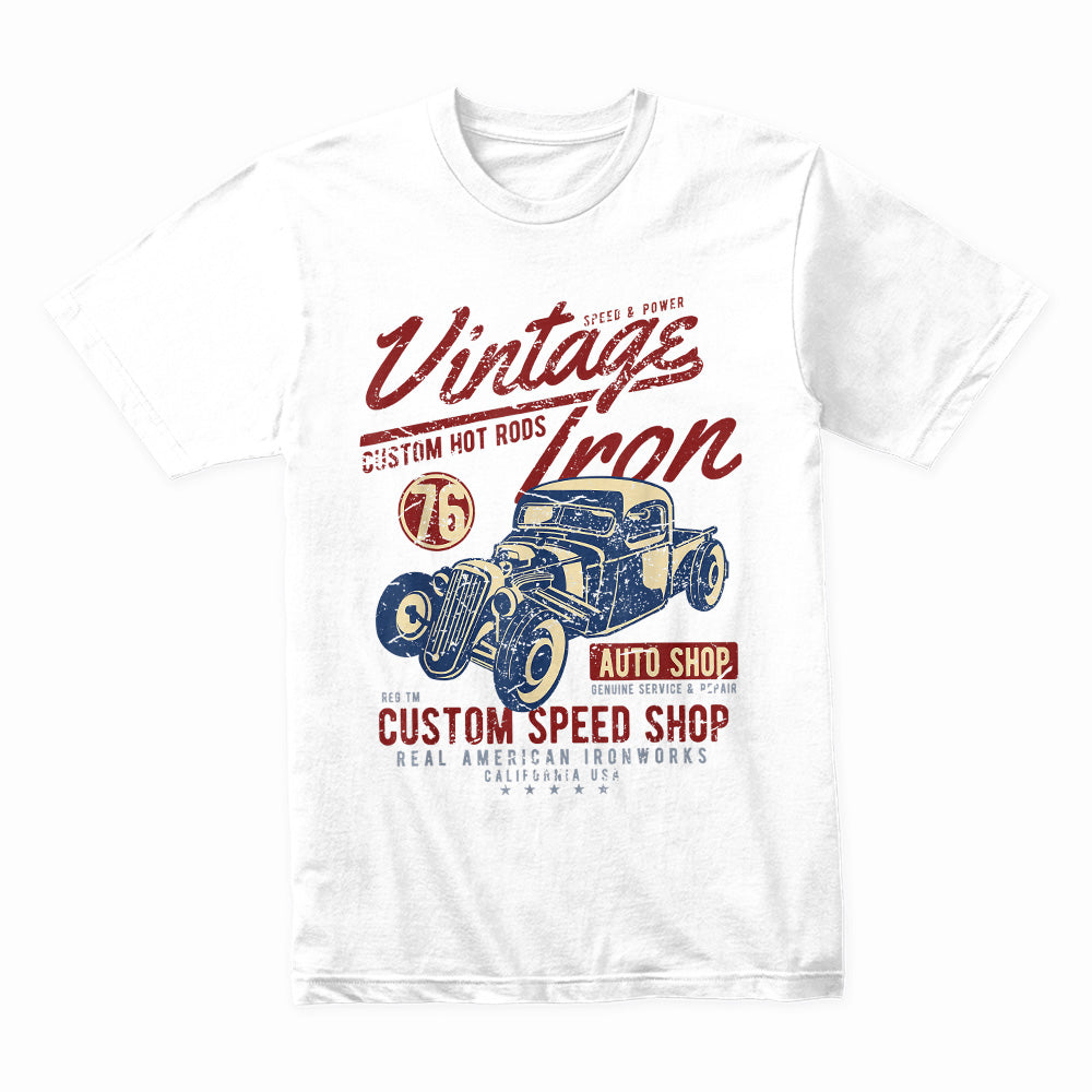 Vintage Iron Hot Rod T-Shirt – Custom Speed Shop Classic Car Tee