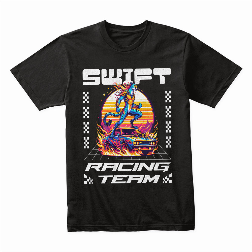 Swift Racing Team – Neon Futuristic Speed T-Shirt