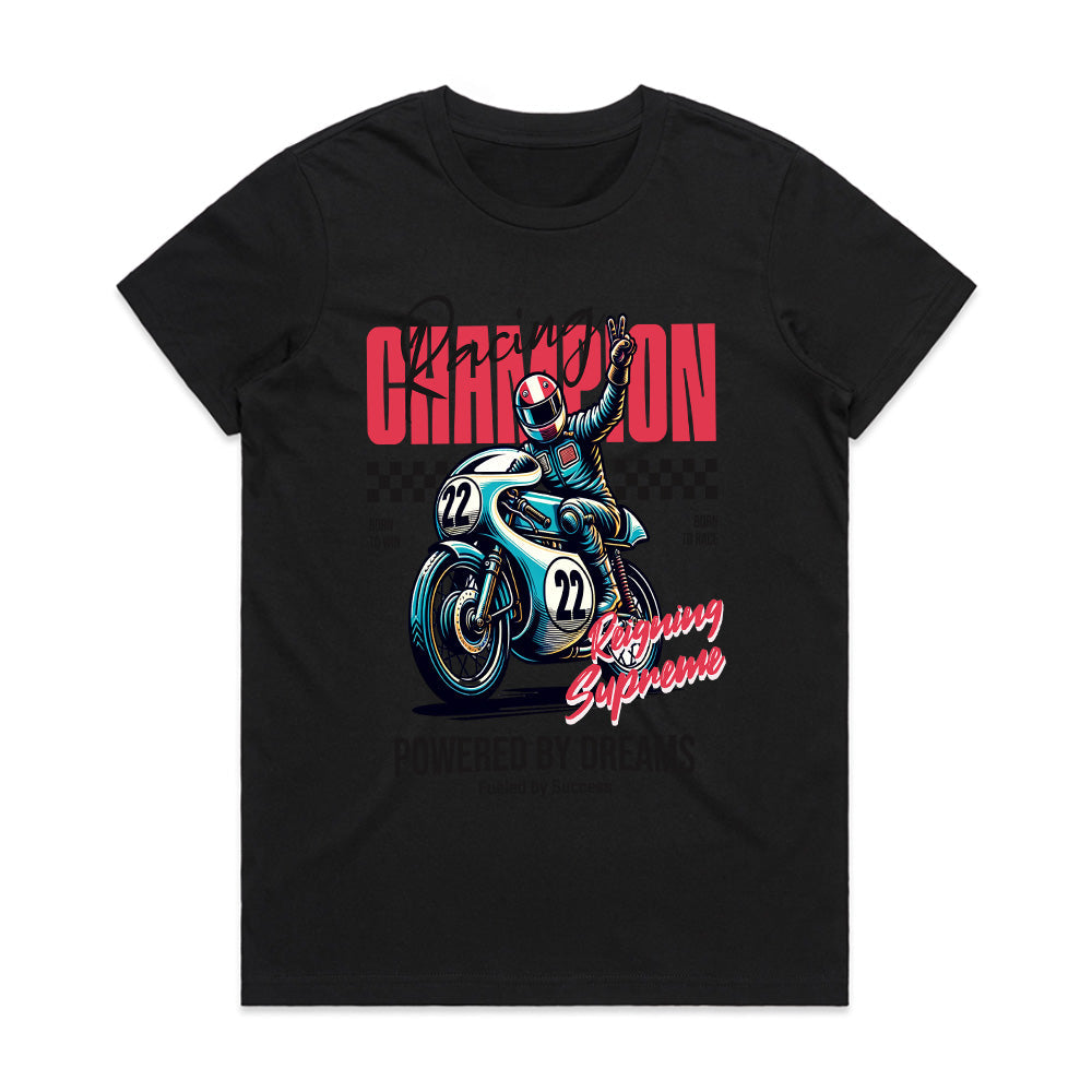 Champion Racer – Reigning Supreme Motorcycle Streetwear T-Shirt