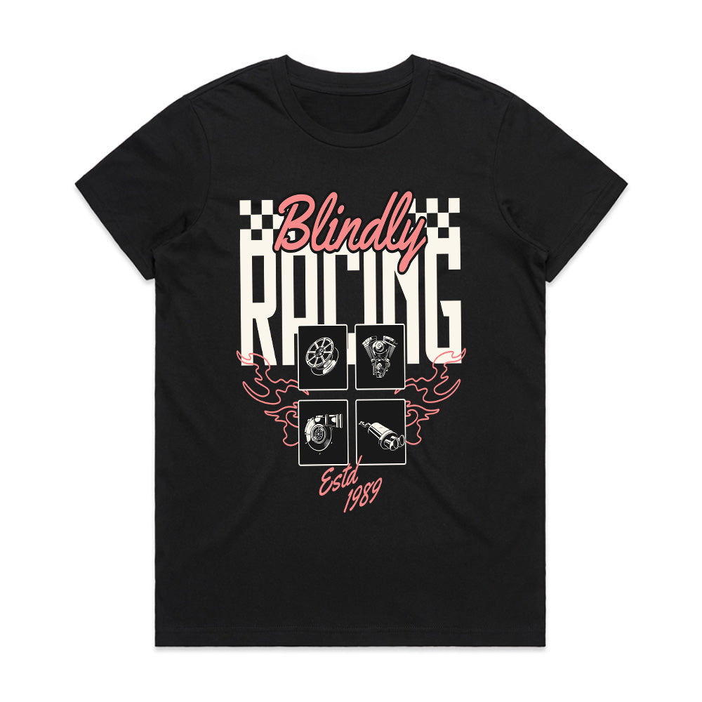 Blindly Racing – Vintage Motorsport Performance T-Shirt