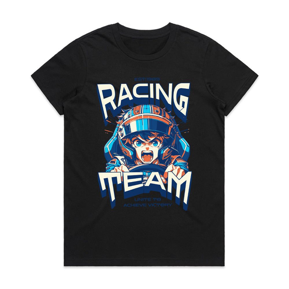 Racing Team Anime Streetwear T-Shirt – High-Speed Adrenaline Design