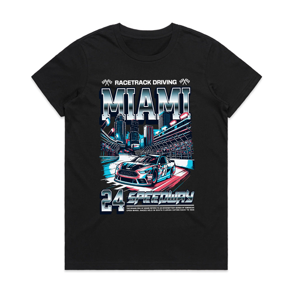 Miami Speedway Racing T-Shirt – High-Speed Night Drive