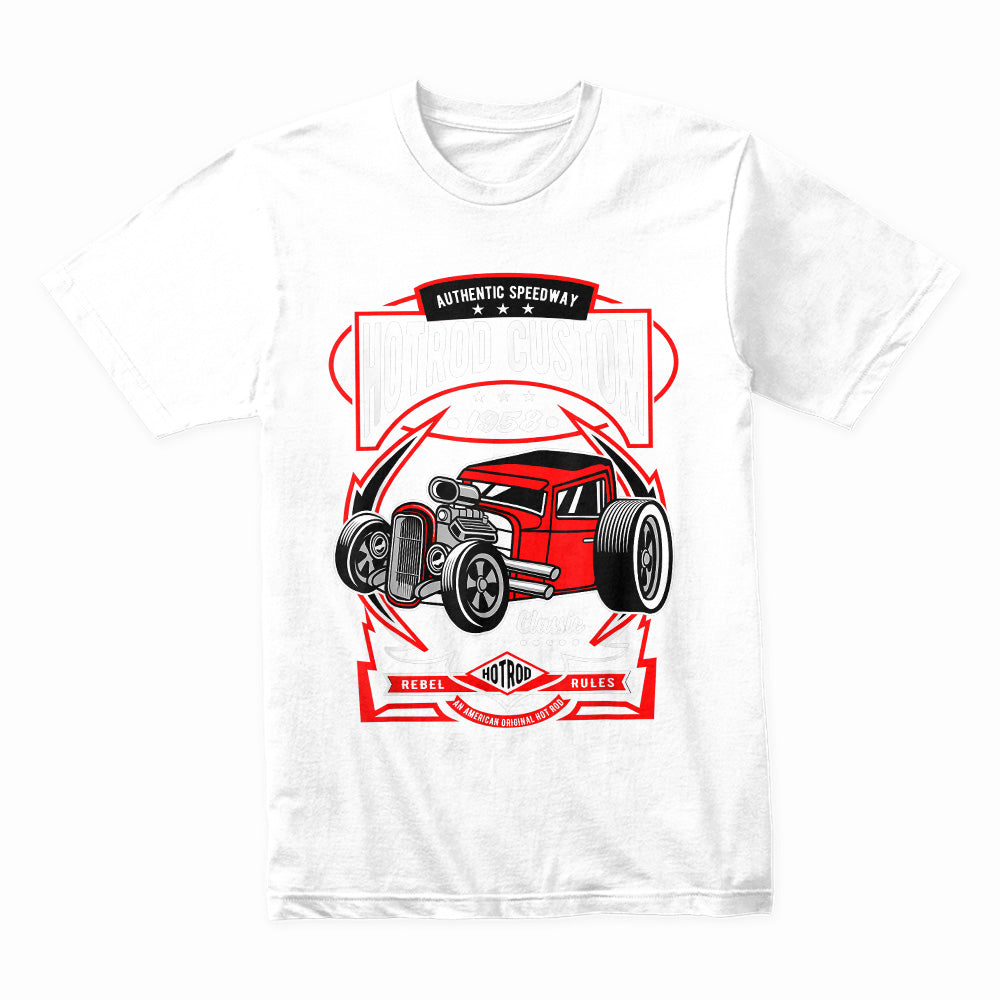 Hot Rod Custom 1958 T-Shirt – Vintage Speedway Rebel Rules Classic Car Design