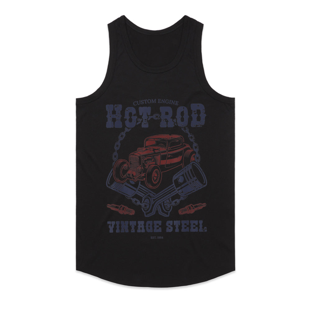 Hot Rod Vintage Steel T-Shirt – Custom Engine Classic Car Retro Design