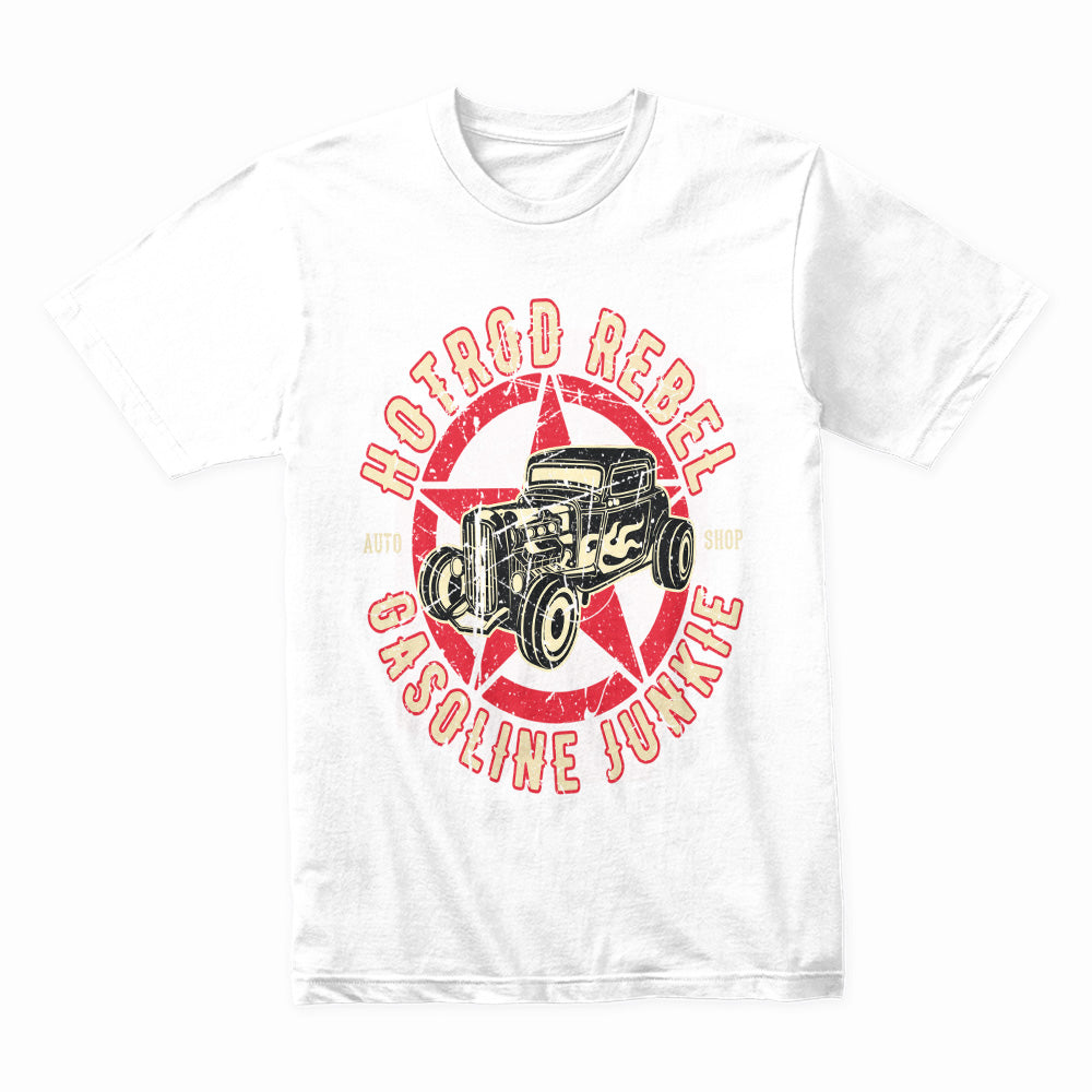 Hot Rod Rebel T-Shirt – Gasoline Junkie Vintage Old-School Muscle Car Tee