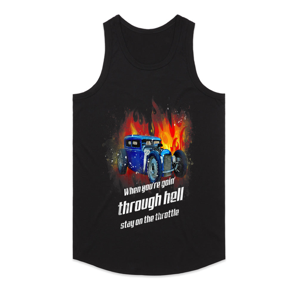 Hot Rod Racing T-Shirt  "When You're Goin' Through Hell, Stay on the Throttle"