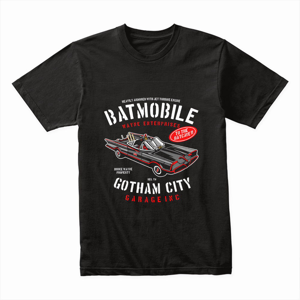 Batmobile Gotham City Garage T-Shirt – Classic Heroic Ride!