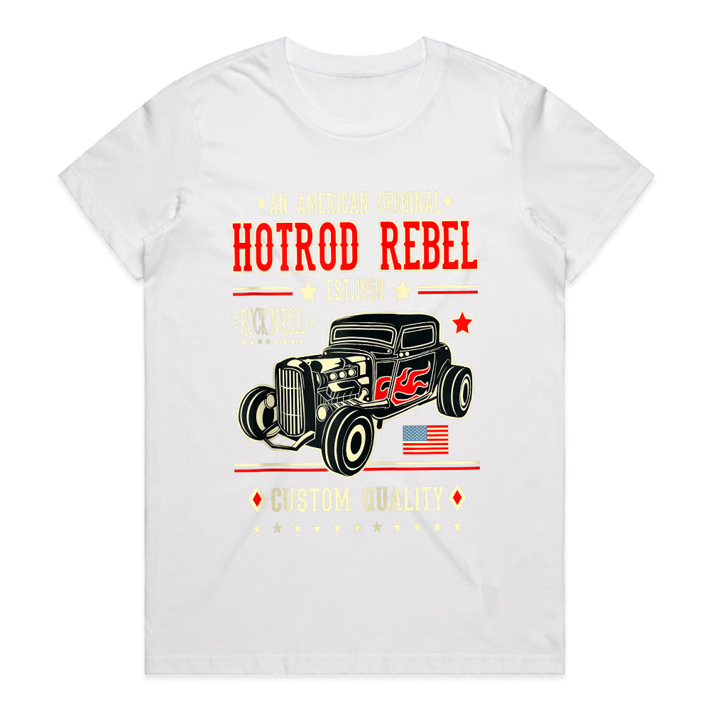 Hotrod Rebel 1958 T-Shirt – Vintage Rock ‘n’ Roll Classic Car Tee