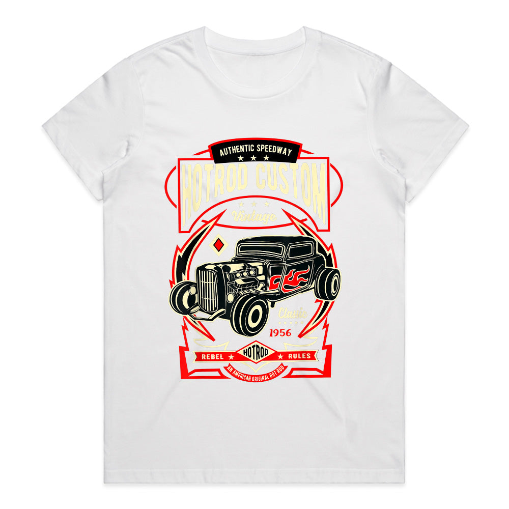 Hotrod Custom 1956 T-Shirt – Vintage Speedway Classic Car Rebel Rules Tee