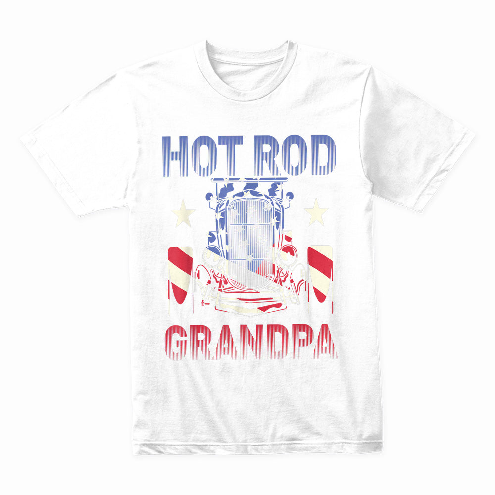 Hot Rod Grandpa – Patriotic American Flag Classic Car T-Shir
