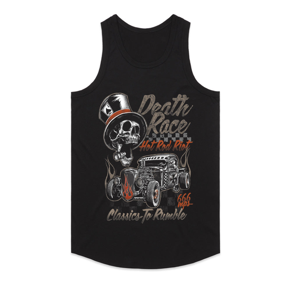 Death Race – Hot Rod Riot Skull Vintage Racing T-Shirt