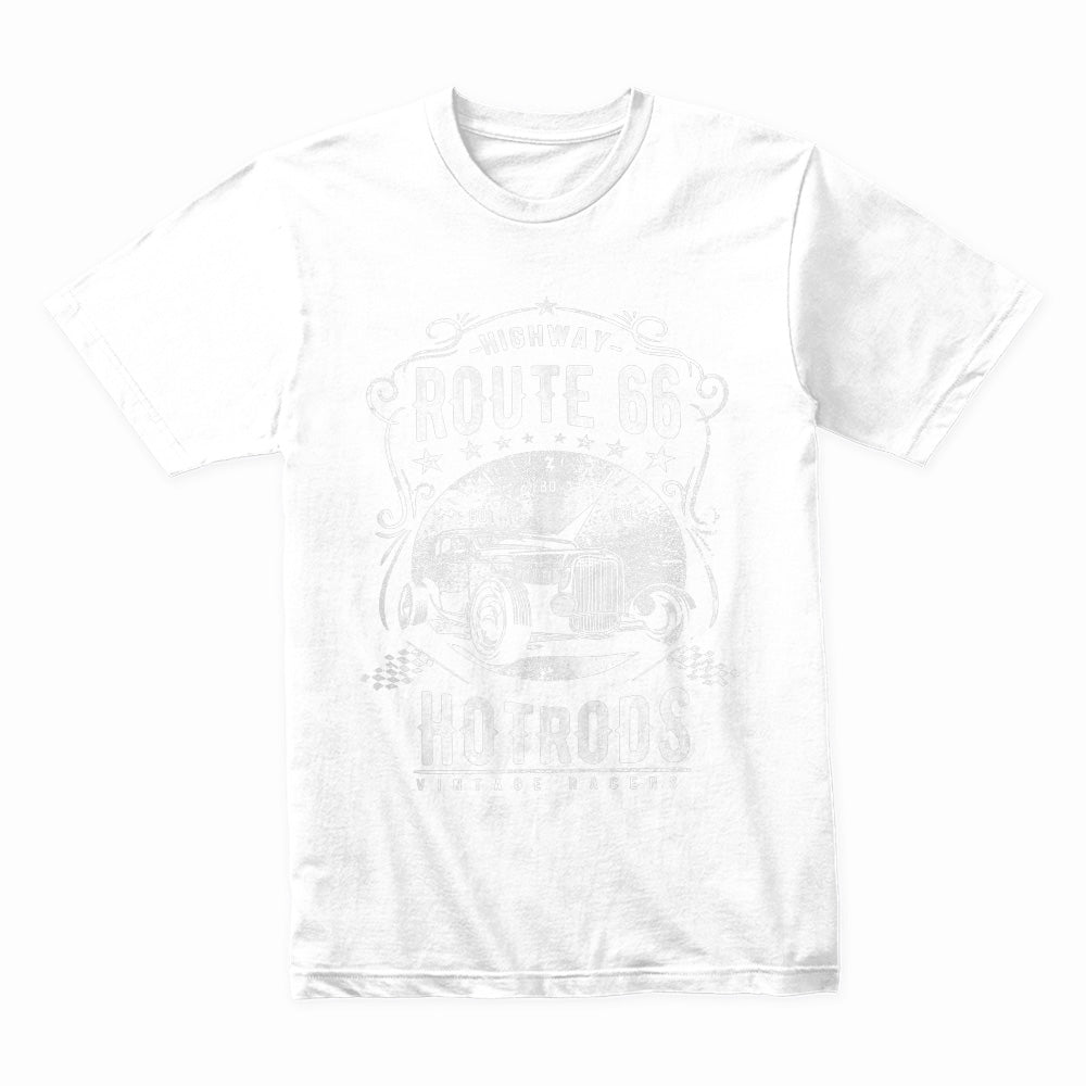 Route 66 Hot Rod T-Shirt – Vintage Highway Racer Classic Car Tee